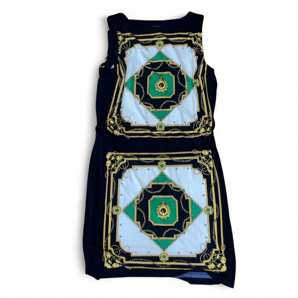 Ralph Lauren Woman's Capsule Sheath Old Money Nautical Navy and Green Dress